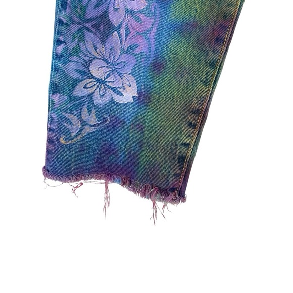Levis Tie Dye Jeans Waist 26 Womens Size 2 XS Handmade Tie Dye Painted Purple - Picture 4 of 16